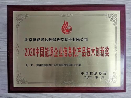 博睿數據智能運維管理解決方案榮獲中國能源企業信息化產品技術創新獎
